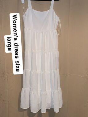 Women’s White Tiered Maxi Dress - Sleeveless Summer Sundress